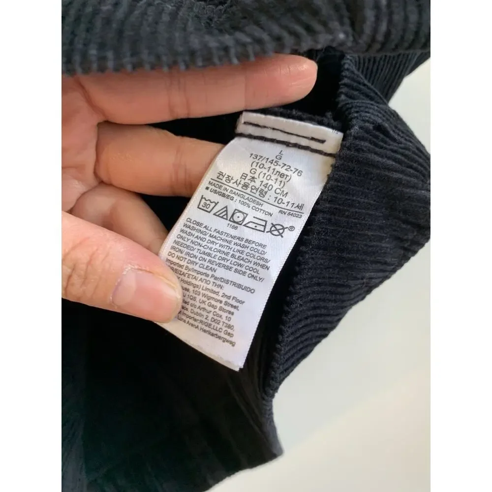 GAP Kids Girl Overall Dress Skirt Black Corduroy Size Large
